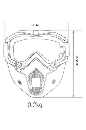 Motosiklet Cross  Bisiklet Gözlüğü Açık Kask Maskesi Süngerli Bant Lastikli Jet Maske Mavi Cam Blue