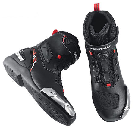 Motosiklet Racing Bot Atop Bağcık Sistemi Deri İtalyan Tasarım Çelik Koruma Touring Motor Botu