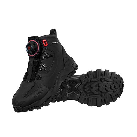 Motosiklet Touring Bot Mikrofiber Atop Bağcık 4 Mevsim Motorcu Botu Siyah