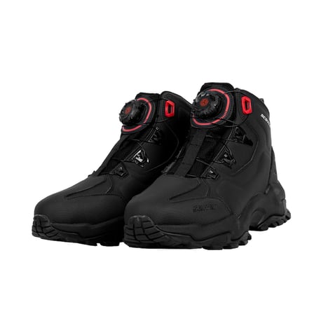 Motosiklet Touring Bot Mikrofiber Atop Bağcık 4 Mevsim Motorcu Botu Siyah