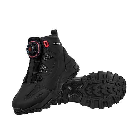 Motosiklet Touring Bot Mikrofiber Atop Bağcık 4 Mevsim Motorcu Botu Siyah