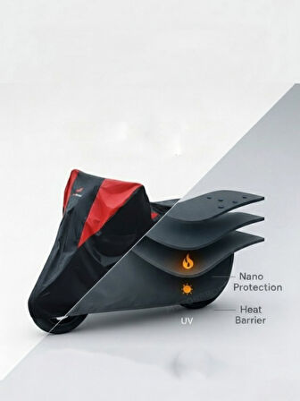 Motosiklet Brandası Lüx Premium Paraşüt Kumaşı Kalın Uzun Ömürlü Motor Branda XL Beden