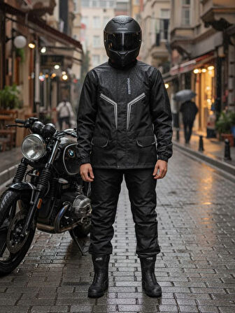 Motosiklet Lüx Yağmurluk Takım Waterproof Oxford Kumaş Astarlı Yağmurluk Takımı