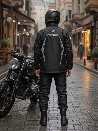 Motosiklet ve Bisiklet Lüx Yağmurluk Takım Waterproof Oxford Kumaş Astarlı Yağmurluk Takımı