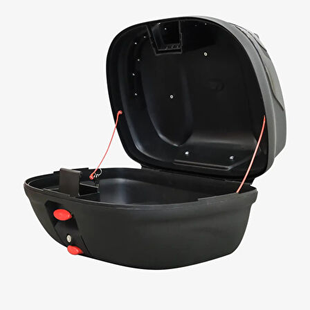 Motosiklet Arka Çanta 45 Litre Sırt Dayama ve Üst Tabla Full Set Black Edition