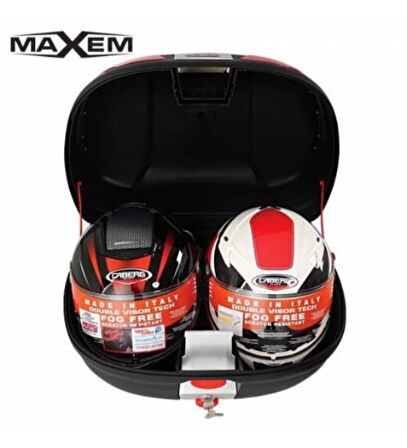 Motosiklet Arka Çanta 45 Litre Sırt Dayama ve Üst Tabla Full Set Beyaz