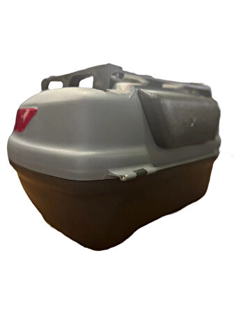 Motosiklet Arka Çanta 45 Litre Sırt Dayama ve Üst Tabla Full Set Gri