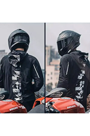 Motosiklet ve Bisiklet Korumalı Jacket Yağmurluk Polyester Stopwater Sertifika Korumalı Mont Camo