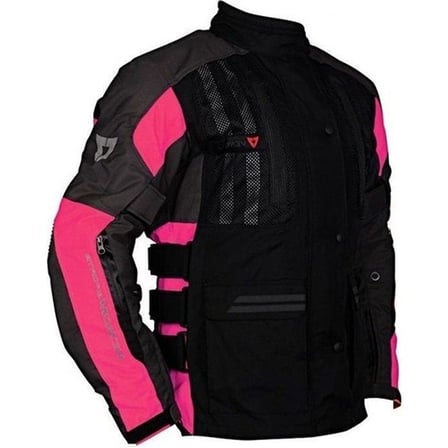 Motosiklet Montu Kadın Tourex 4 Mevsim CE Sertifikalı Long Touring Layd Motorcu Mont Siyah-Pembe