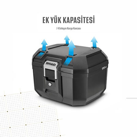 Motosiklet Arka Çanta Shad Terra Alüminyum Motor Tur Çantası Black 41 Lt