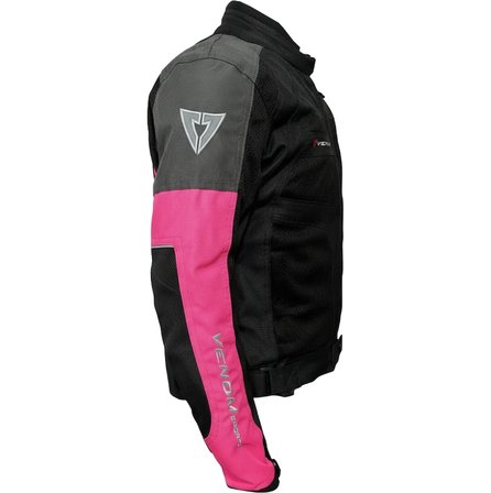 Motosiklet Kadın Mont 4 Mevsim Dynamic Siyah-Pembe Motorcu Montu