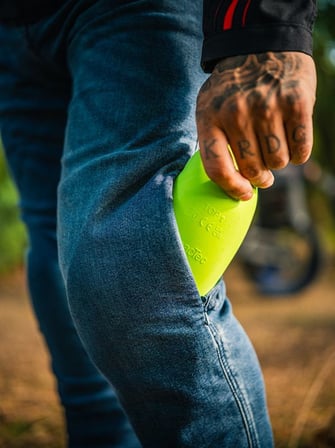 Motosiklet Pantolon Mavi Korumalı Kevlar Likralı Kot Motorcu Pantlonu
