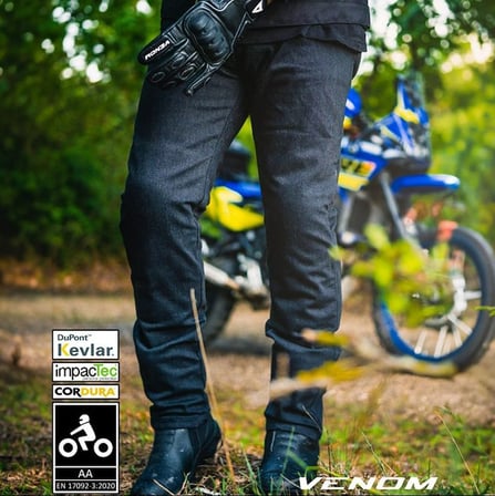 Motosiklet Pantolon Siyah Korumalı Kevlar Likralı Kot Motorcu Pantlonu