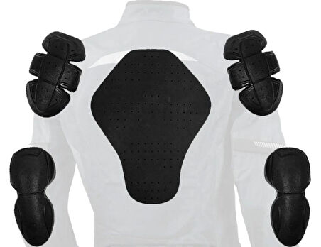 Motosiklet Kadın Montu Full Korumalı 4 Mevsim Deri ve Maxdura Kumaş Mont White