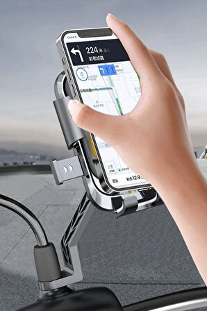Motosiklet,Bisiklet ,Scooter Uyumlu Ayna Bağlantılı Telefon Tutucu