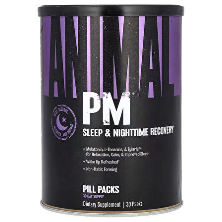 Universal Animal Pm 30 Packs - Sleep + Repair Recovery + Valerian Root + GH + AKG + PANAX)