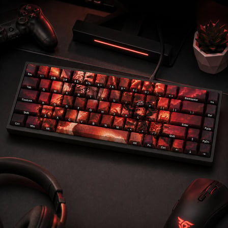 Özel LoL Panda Annie 68 Tuş PBT Cherry Profil Boya Süblimasyon Yan Baskılı Mekanik Klavye Keycaps Tuş Başlıkları