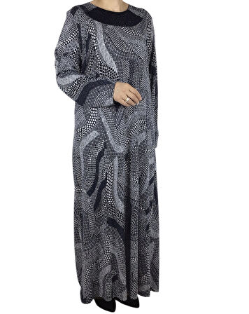 ANNE DESENLİ KULPLU ELBİSE