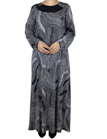 ANNE DESENLİ KULPLU ELBİSE