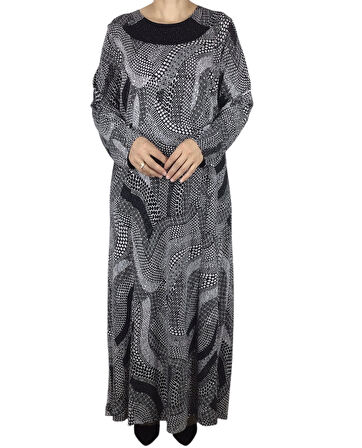 ANNE DESENLİ KULPLU ELBİSE