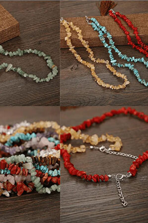 Sertifikalı Boyasız Kırmızı Mercan Kırık Doğal Taşlı Bileklik - 1.kalite