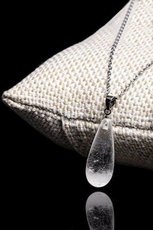 Sertifikalı Doğal Kristal Kuvars Taşı Kolye