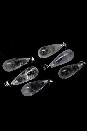 Sertifikalı Doğal Kristal Kuvars Taşı Kolye