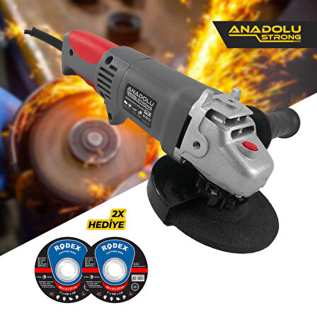 Anadolu Strong ANS1007 900 Watt Devir Ayarlı Spral Taşlama 115-125 mm Disk Çapı 2 Adet Disk Hediye