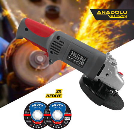 Anadolu Strong ANS1007 900 Watt Devir Ayarlı Spral Taşlama 115-125 mm Disk Çapı 2 Adet Disk Hediye