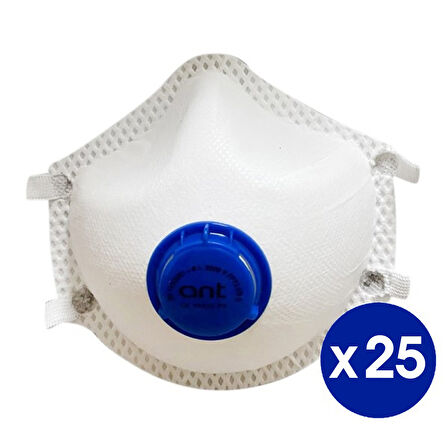 Ant FFP2 Ventilli Konik Katlanabilir N95 Toz Maskesi 1 Kutu 25 Adet