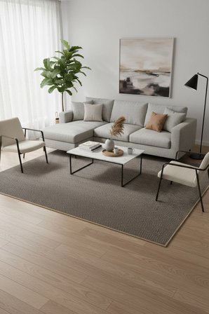 Antik 1801 Koyu Gri Hav Toz Vermez Kolay Temizlenen Salon Halısı Yolluk Koridor Halısı