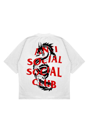 Unisex Oversize ANTİ SOCİAL NEW DRAKE Baskılı T-shirt