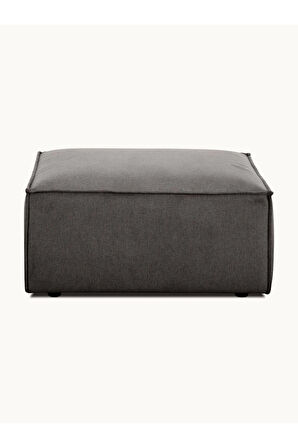 LUNERA Modern Çok Amaçlı Kare Puf, Balkon Mutfak Salon Pufu, 80x80 cm Keten Kumaş