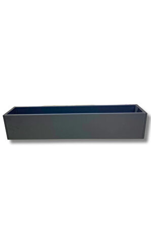 Antrasit Ahşap Mdf Saksı 100x20x15 Cm Iç Mekan Saksısı