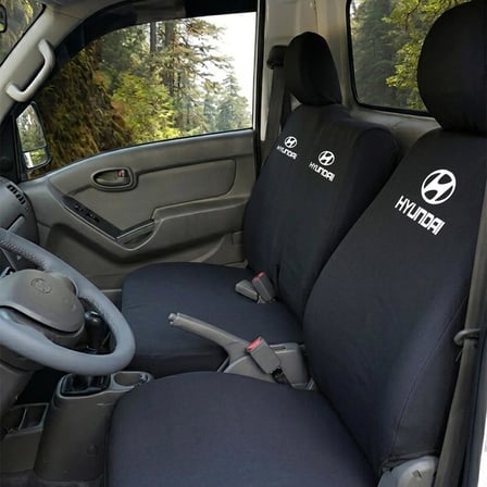 Hyundai H-100 Siyah Penye Oto Koltuk Kılıfı - Marka Logo Baskılı