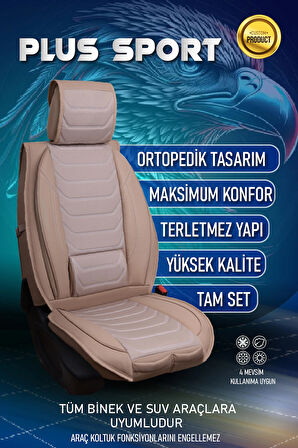 Fiat Fiorino Combi 2+1 Parçalı Lüx Deri Oto Koltuk Kılıfı Ön Arka Takım Antalya BEJ