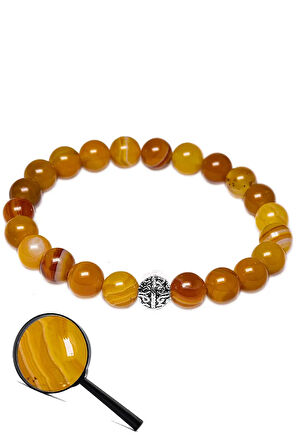 Sertifikalı Aaa Kalite Turuncu Akik Taşı Bileklik (gümüş Aparatlı)