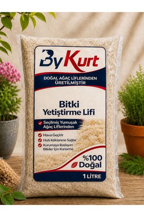 Bitki Yetiştirme Lifi 1 Litre Doğal Ağaç Liflerinden Üretilmiş Saksı, Orkide, Fide ve Tohum Çimlendirme İçin Bitki Bakım Lifi