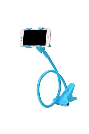 1 Adet Akrobat Telefon Tutucu – Döner Oynar Başlıklı Spiral Kol, Mavi Renk, Eller Serbest Hands-Free Telefon Holder Phone Mount