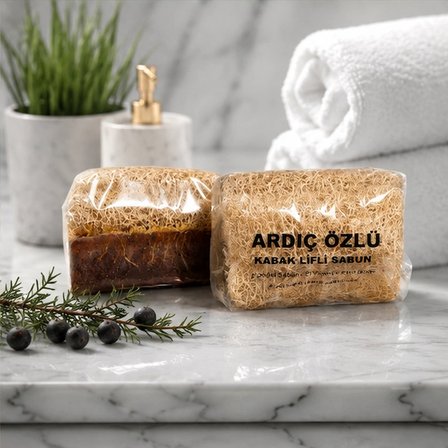 Ardıç Özlü Kabak Lifli Sabun Doğal El Yapımı 100g-9 adet
