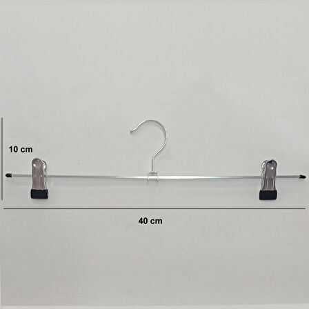 12 Adet Mandallı Tel Etek Pantolon Askısı 40 cm