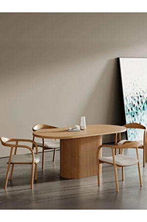 Apolena Oval Ahşap Yemek Masası 80x160