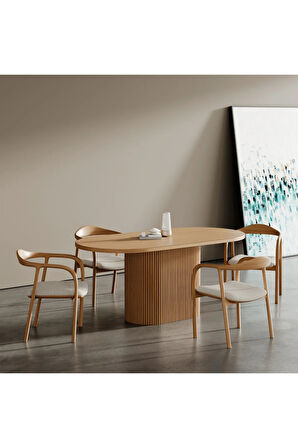 Apolena Oval Ahşap Yemek Masası 80x160