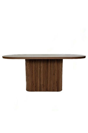 Luna Oval Ceviz Ahşap Bohem Masa 80x150