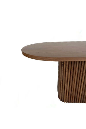 Luna Oval Ceviz Ahşap Bohem Masa 80x150