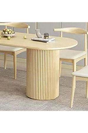 Sierra İskandinav Oval Ahşap Bohem Masa 90x180