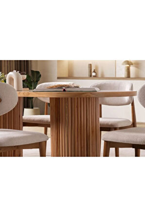 Sierra İskandinav Oval Ahşap Bohem Masa 90x180