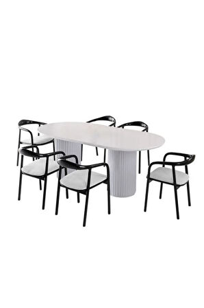 Echo İskandinav Oval Ahşap Bohem Masa 90x160