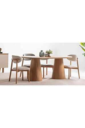 Nivara Bohem Ahşap Yemek Masası 90x180