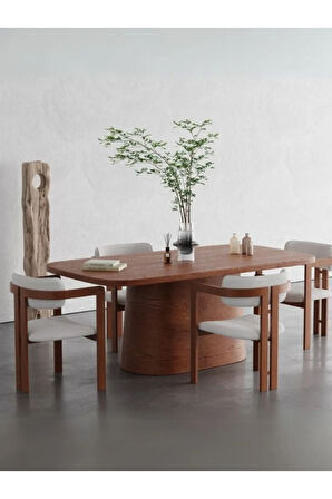 Barocco İtalyan Still Oval Ahşap Yemek Masası 100x180